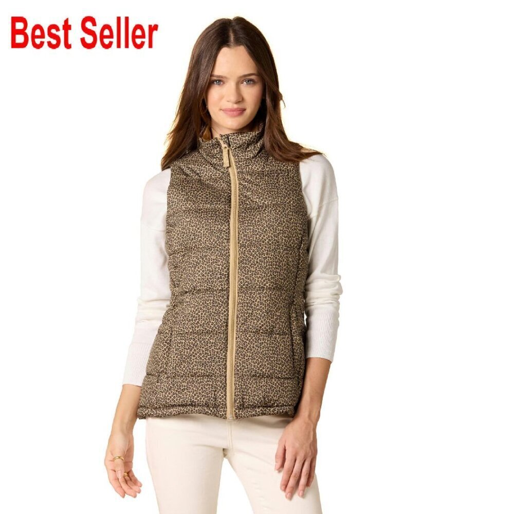 Mid-Weight Puffer Vest Classic Quilted Water-Resistant Polyester Regular Fit